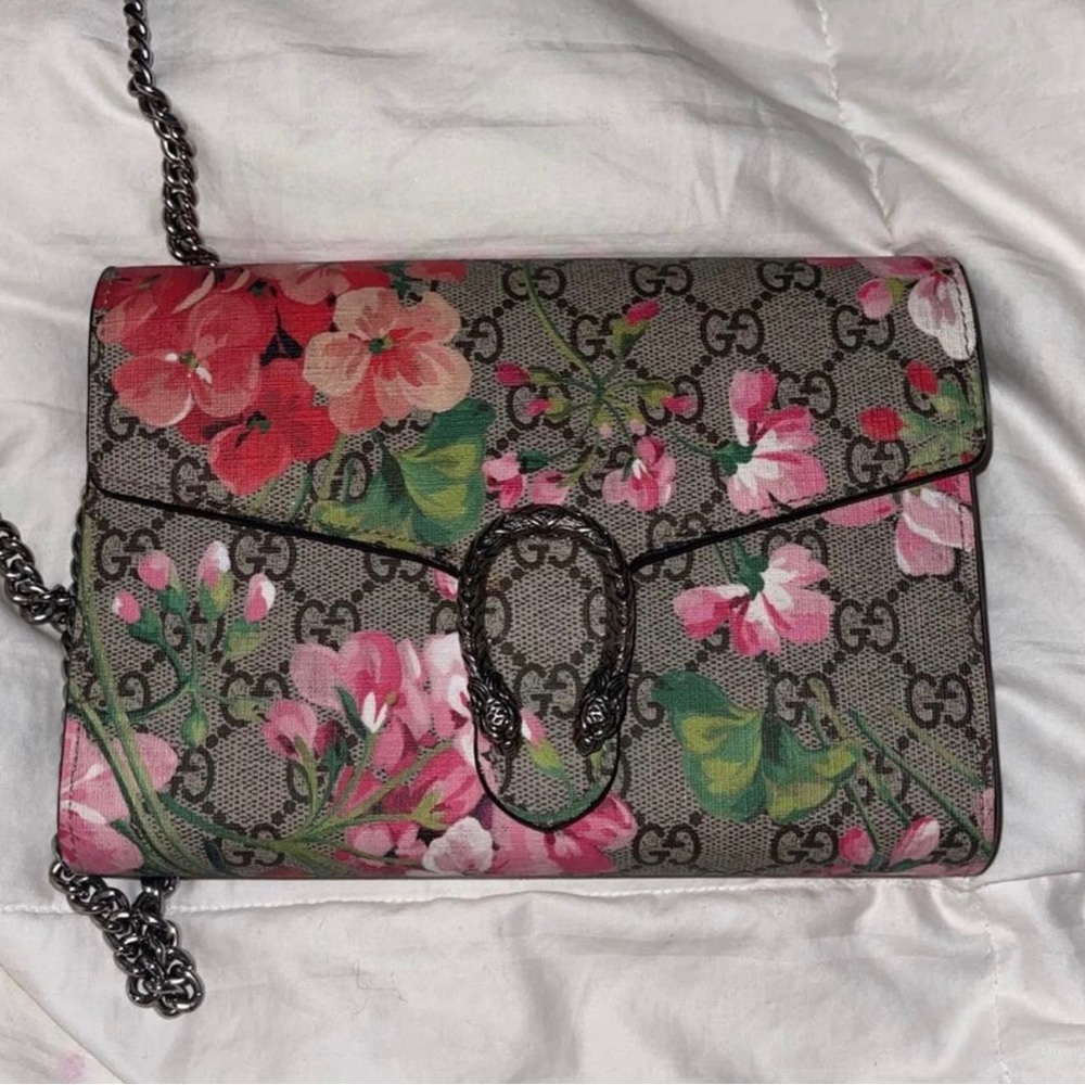 Dionysus Gg Supreme Floral wallet on chain